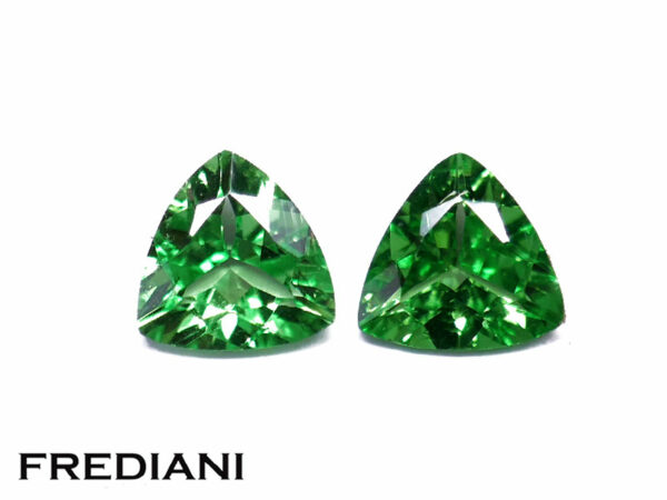 Appairage de grenats tsavorites troïdias 51x51 de 0.90 carat