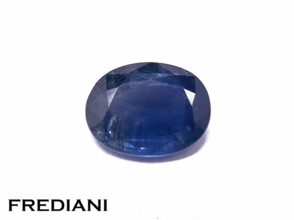 Saphir bleu ovale 79x60 de 1.41 carat