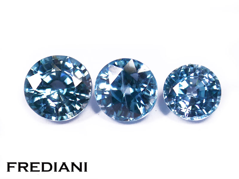Lot de zircons bleus ronds