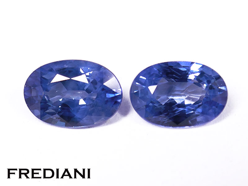 Paire de saphirs bleus ovales Frediani Pierres précieuses
