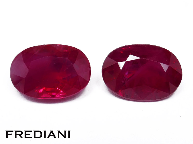 Appairage de rubis ovales 69x49 de 2.01 carats