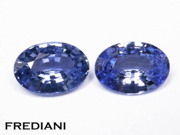 Appairage de saphirs bleus ovales 70x50 de 1.64 carats