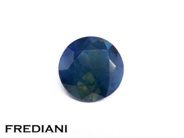 Saphir d'Auvergne bleu/vert rond naturel 8 mm de 2.15 carats