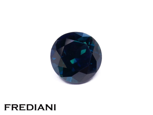 Saphir d'Auvergne bleu intense rond naturel 6.8 mm de 1.55 carat