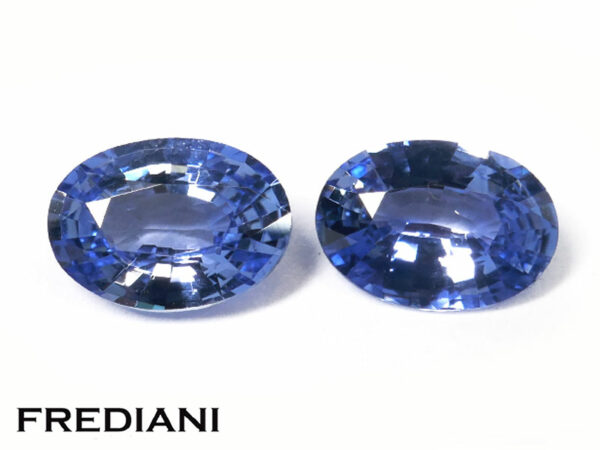 Appairage de saphirs bleus ovales 69x49 de 1.58 carat