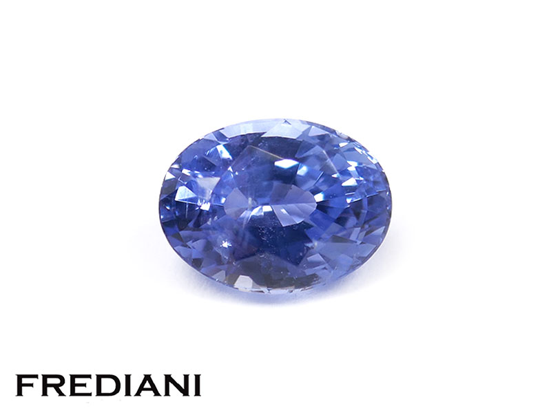 Saphir bleu ovale certifié
