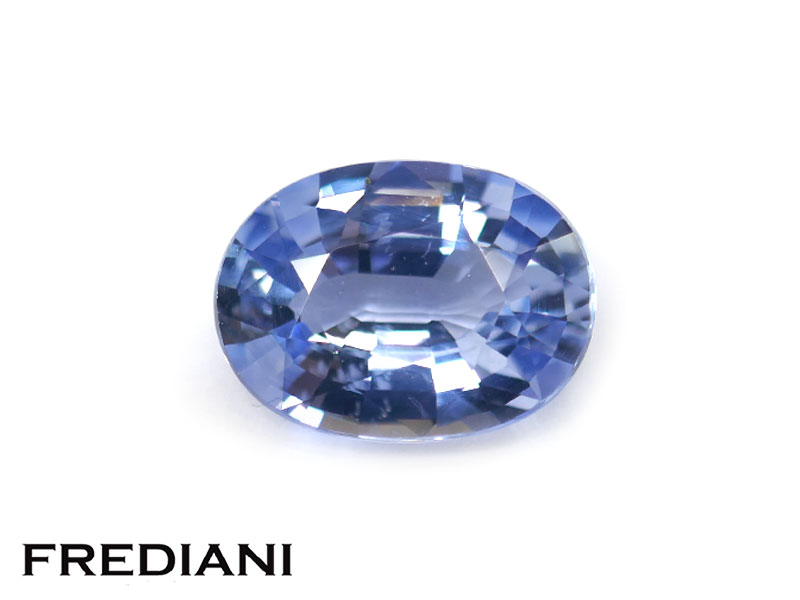 Saphir bleu ovale certifié