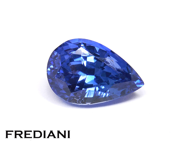 Saphir bleu poire certifié