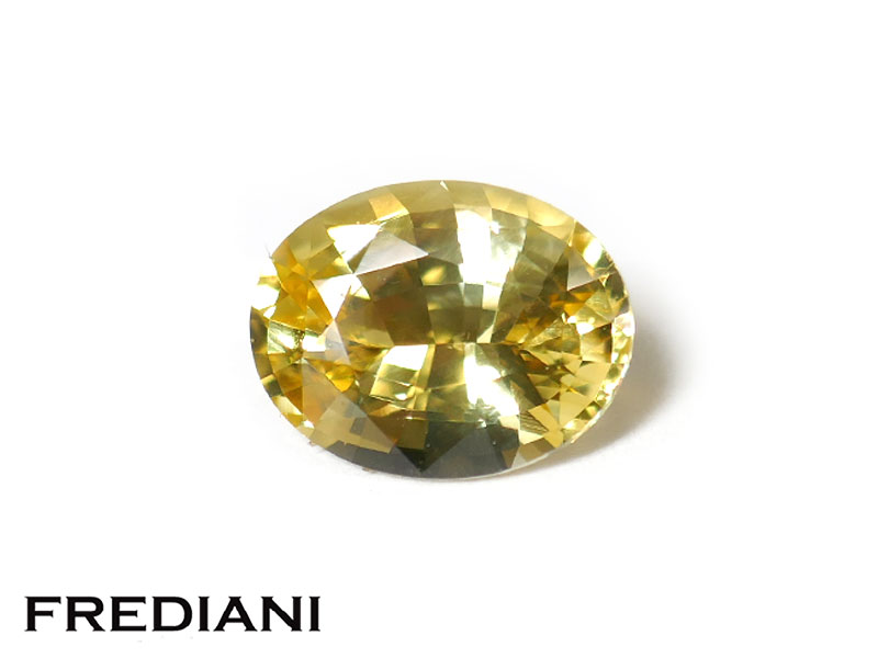 Saphir jaune ovale certifié
