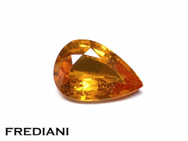 Saphir orange poire 90x61 de 1.46 carat