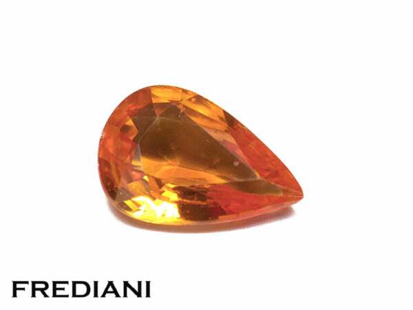 Saphir poire orange certifié 99x66 de 1.72 carat