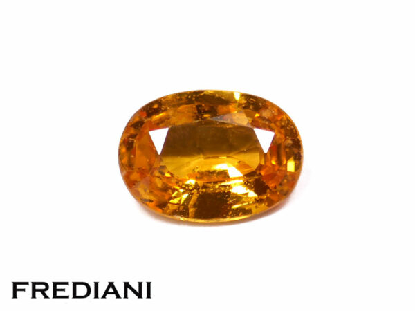 Saphir orange ovale 77x55 de 1.24 carat