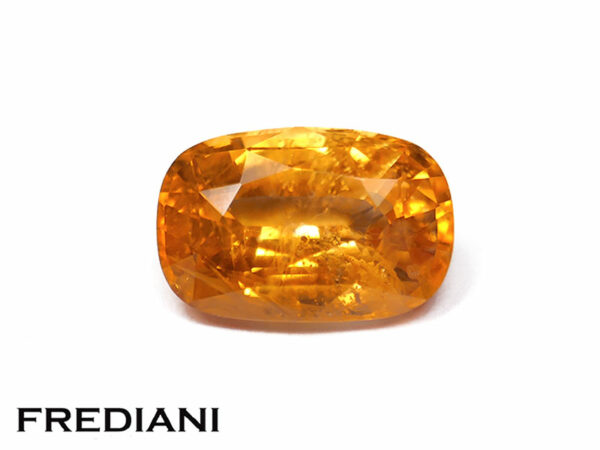 Saphir orange coussin 91x60 de 2.45 carats