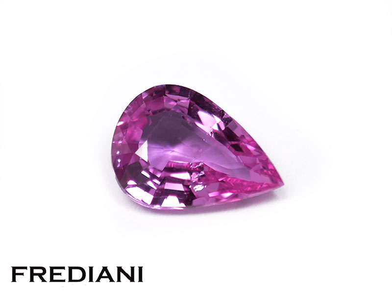 Saphir rose poire 80x57 de 1.02 carat