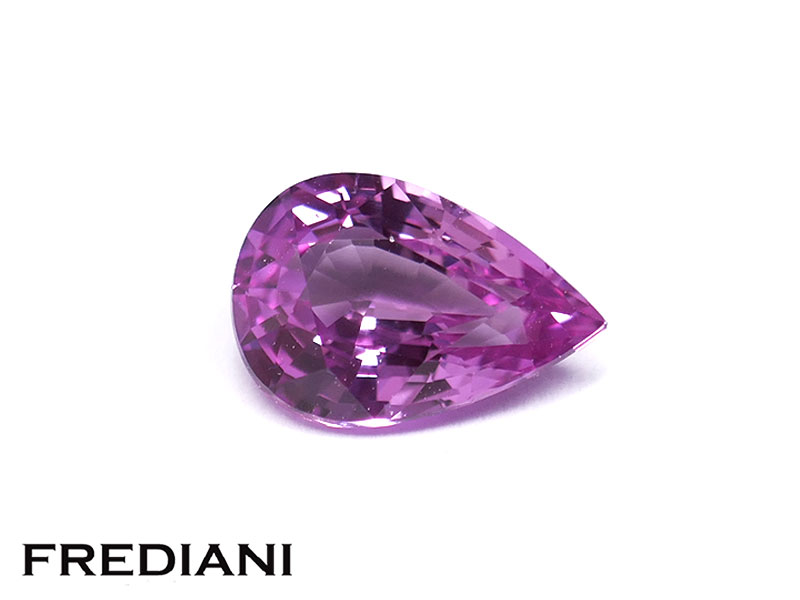 Saphir rose poire 86x60 de 1.48 carat