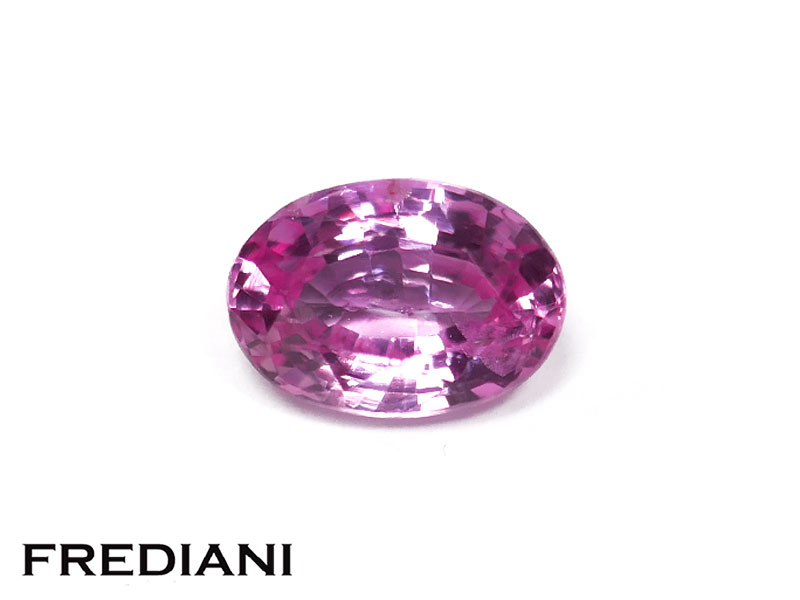 Saphir rose ovale certifié