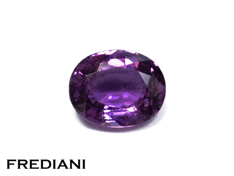 Saphir violet ovale certifié