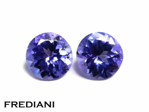Appairage de tanzanites rondes 5.8 mm de 1.54 carat