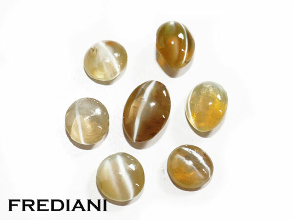 Lot de 7 chrysobéryls oeil de chat de 5.02 carats