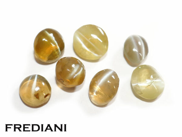 Lot de 7 chrysobéryls oeil de chat de 4.73 carats