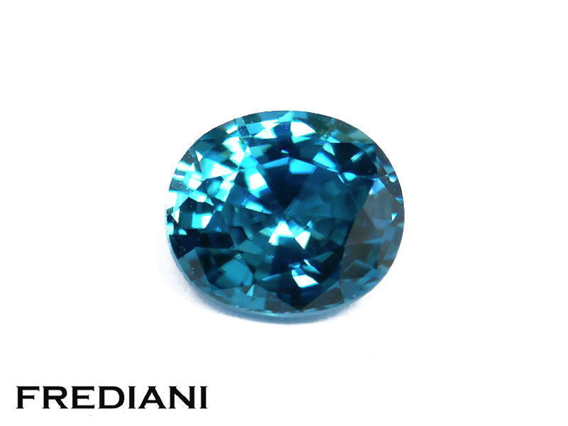 Zircon bleu ovale