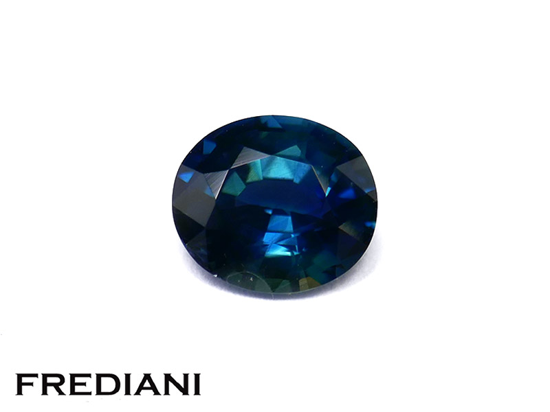 Saphir bleu ovale