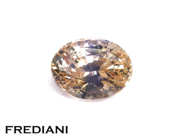 Saphir orangé rosé ovale naturel certifié 90x68 de 2.77 carats