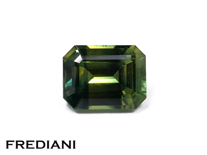 Saphir vert rectangulaire