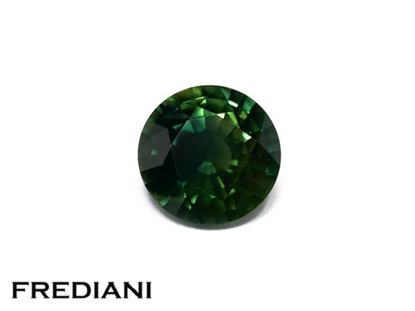 Saphir vert rond 6.9 mm de 1.46 carat