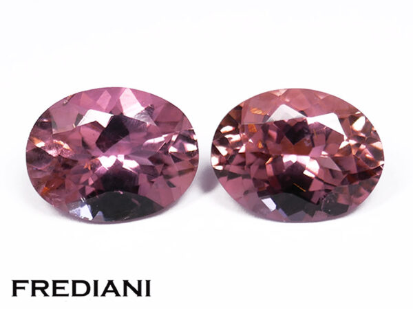 Appairage de tourmalines roses ovales 89x69 de 3.46 carats