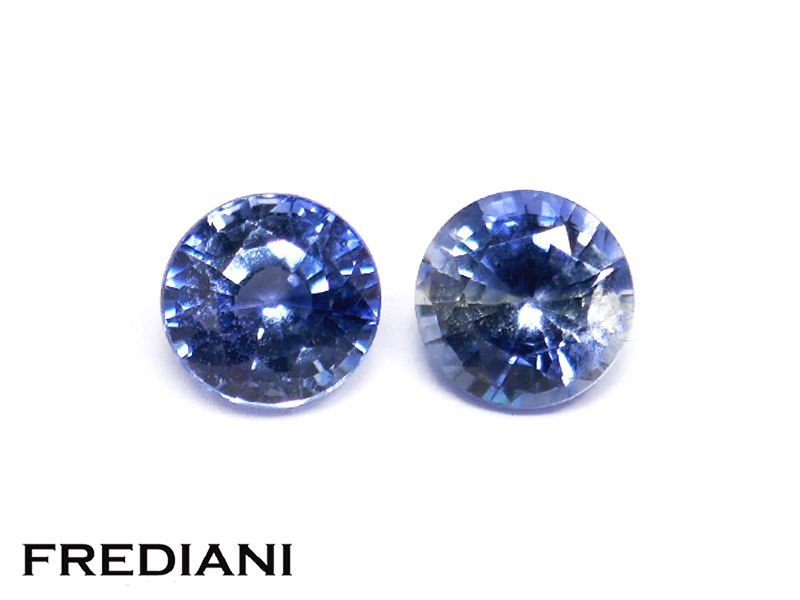 Paire de saphirs bleus ronds