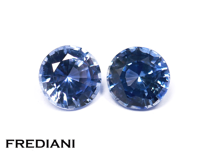 Paire de saphirs bleus ronds