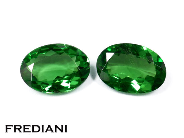 Appairage de grenats tsavorites ovales 74x54 de 1.64 carat