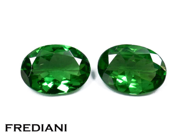 Appairage de grenats tsavorites ovales 76x54 de 1.70 carat