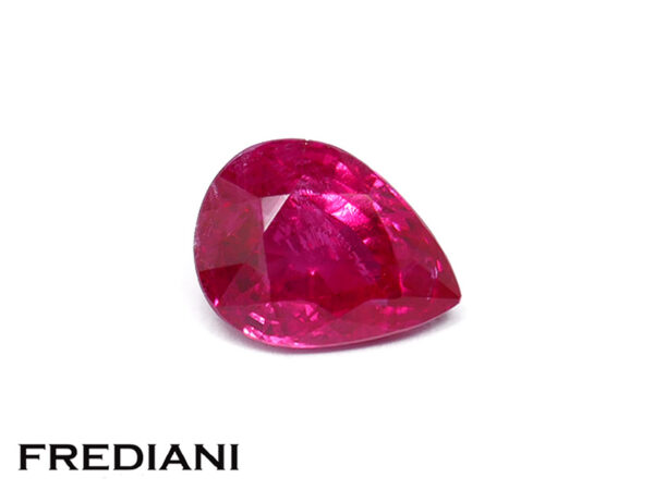 Rubis poire hot pink 80x60 de 1.52 carat