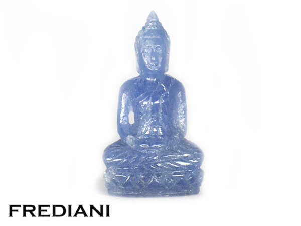 Bouddha en saphir bleu naturel
