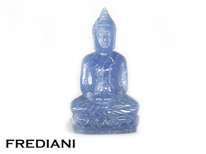 Bouddha en saphir bleu naturel