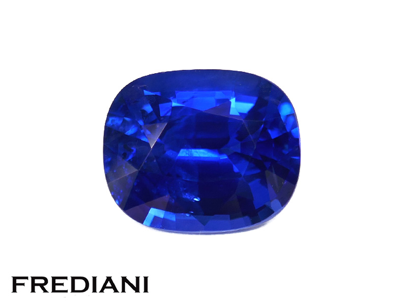 Saphir bleu royal coussin certifié