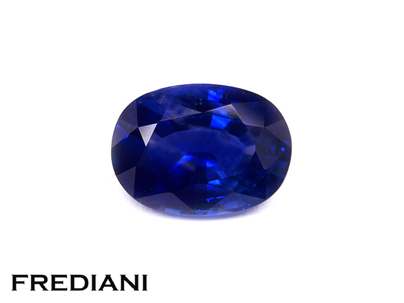 Saphir bleu ovale certifié