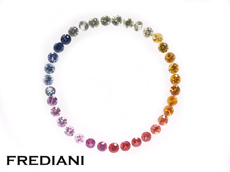 Lot de 35 saphirs de couleur ronds