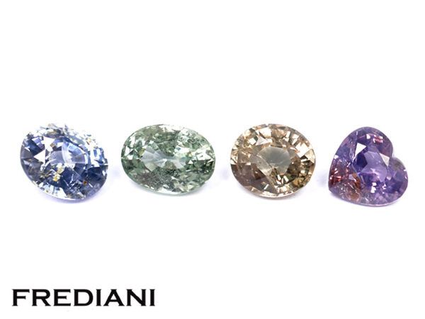 4 Saphirs naturels de couleurs de 6.87 carats