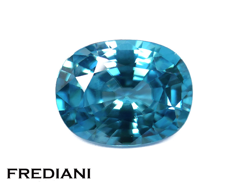 Zircon bleu ovale