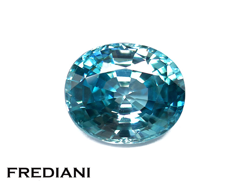 Zircon bleu ovale