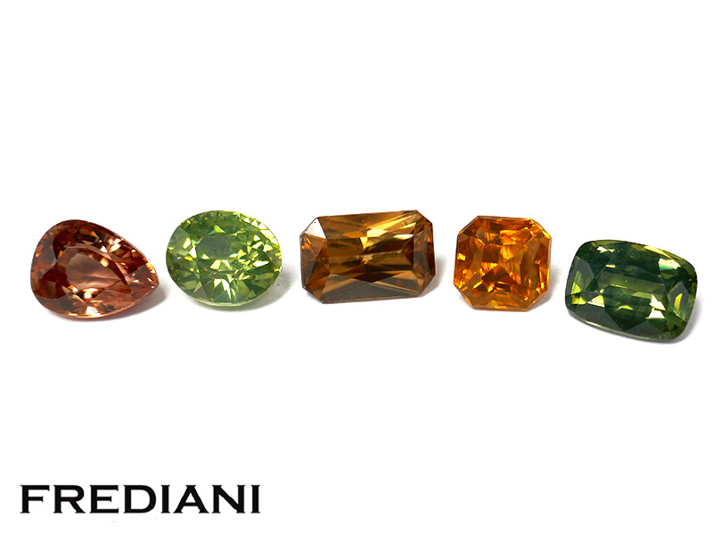 Lot de 5 zircons naturels