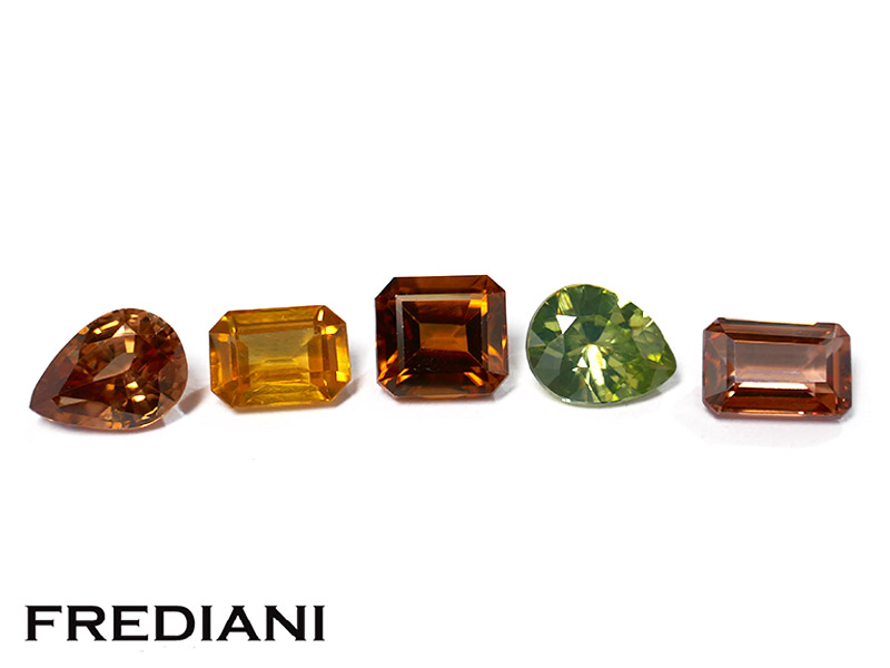 lot de 5 zircons naturels