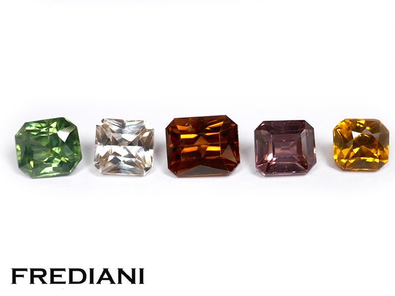 Lot de 5 zircons naturels