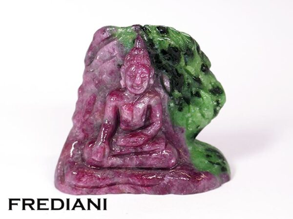 Bouddha sculpté sur rubis et zoïsite ornemental de 55.90 grammes