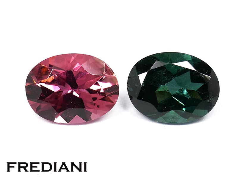 Paire de 2 tourmalines ovales