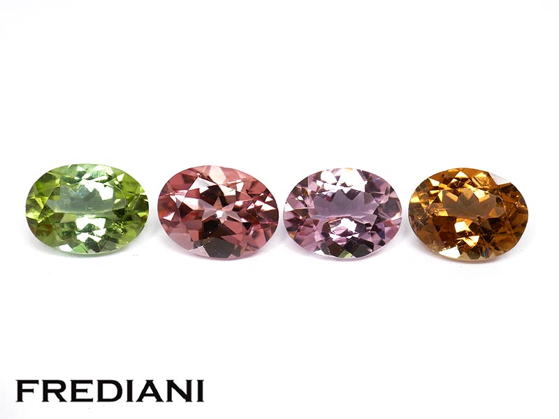 Lot de 4 tourmalines de couleurs ovales