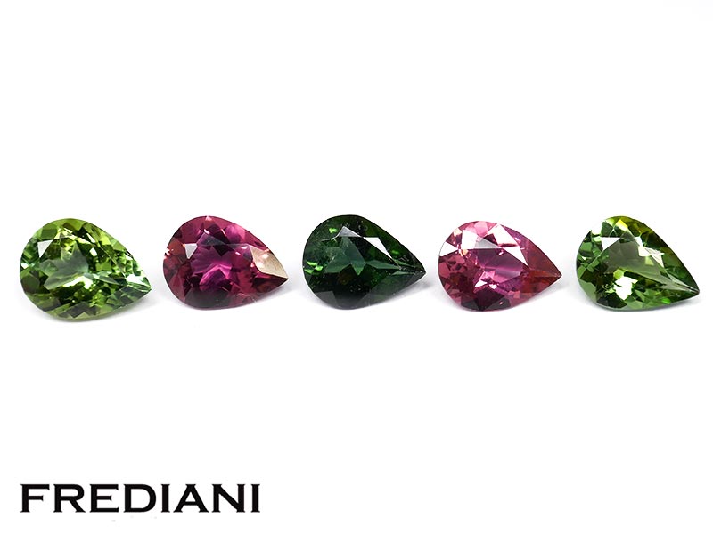 Lot de 5 tourmalines poires